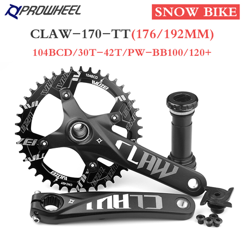 Prowheel Snow Bike Crankset 170mm Fat Bike Crank Sets 30T 32T 34T 36T 38T 40T 42T Sprocket 176/192mm Bottom Bracket Bicycle Part ► Photo 1/6
