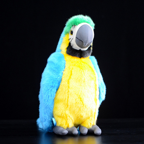 Simulation Cockatiel Parrot Bird Plush Toy Yellow Bird Cute Stuffed Animal Doll