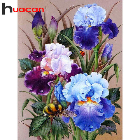 Huacan Diamond Embroidery Flower Picture By Rhinestones Diamond Painting Floral Full Square Drill Diamond Mosaic Home Decoration ► Photo 1/6