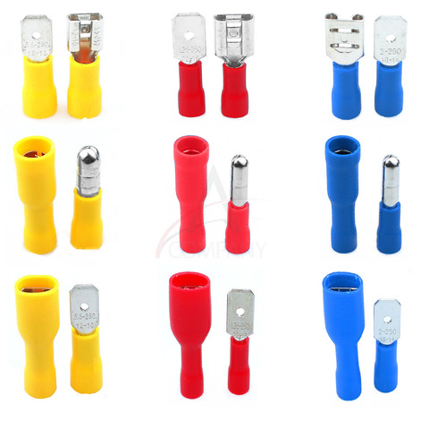 connector 10PCS 5set faston  Male female  Insulated Spade Crimp Wire Cable Connector Terminal ► Photo 1/6