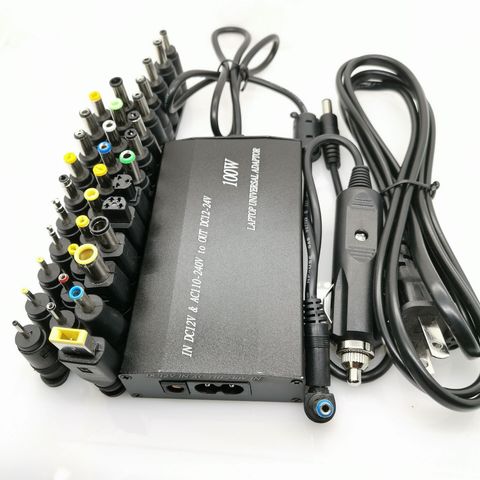 For Laptop In Car DC Charger Notebook AC Adapter Power Supply 100W Universal Black color Drop Shipping Support ► Photo 1/6