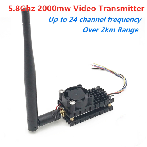 Over 2Km Range 5.8Ghz 2W FPV Wireless Transmitter TS582000 5.8G 2000MW 8CH Video AV Audio Sender ► Photo 1/5