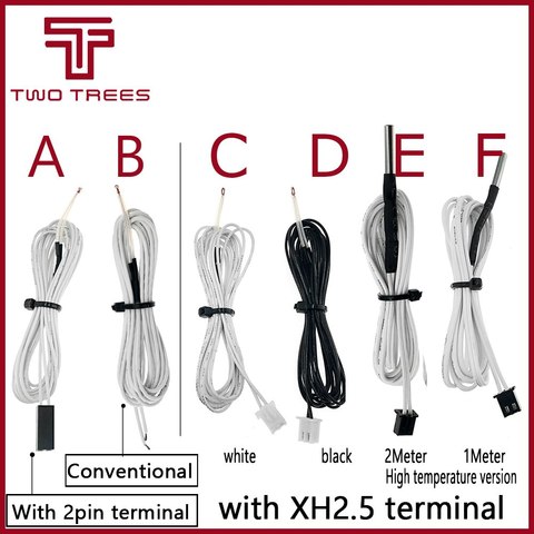 100K Ohm NTC 3950 Thermistors Sensors with Cable 3D Printers Parts Temperature Part White 1M Line Accessories ► Photo 1/6