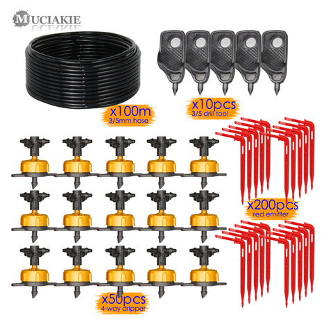 MUCIAKIE 100M 2LPH Pressure Compensation Emitter Watering Kits for Agriculture Greenhouse Drop Drip Irrigation System w/ Puncher ► Photo 1/6