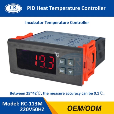 RINGDER RC-113M 220V50HZ 0.1C PID Heat Brooding Hatching Regulator Digital Thermostat Temperature Controller for Incubator Lab ► Photo 1/6