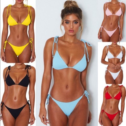 New Women Brazilian Bikini Set Bandage Triangle Padded Swimwear Swimsuit Bathing