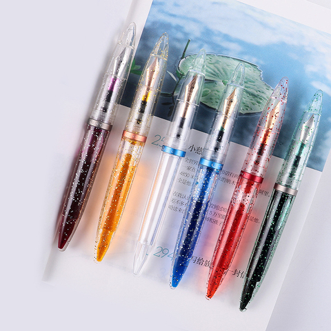 Transparent Clear Eyedropper Fountain Pen EF/F Nib High Capacity Inking Pens for School Writing Office Supplies Stationery ► Photo 1/6