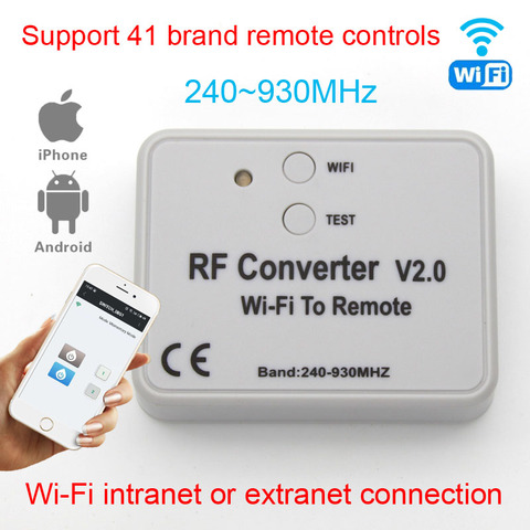 Buy Online Universal Wifi Remote Control Converter 330 433 868mhz Android Ios Rf Wifi Remote Control Wi Fi To Remote Rf Converter 240 930mh Alitools