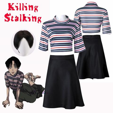 Anime Manga Killing Stalking Yoonbum Yoon Bum Cosplay Costume Wig Women Casual T Shirt Skirt Uniform Halloween Party Costume ► Photo 1/6