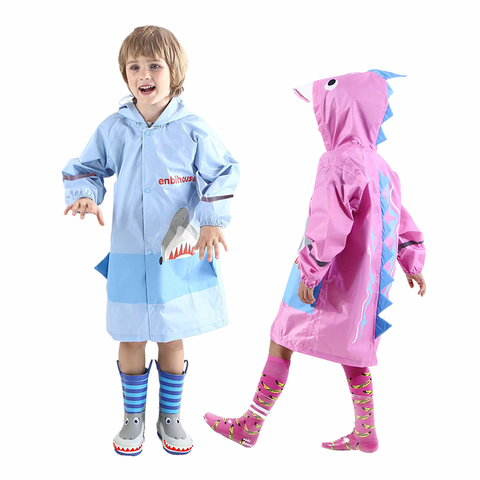 Brand Unisex Coat Kids Boy Girl Raincoat Rain Jacket Lovely Shark Lightweight Rainwear Rain Slicker Capa de chuva de criança ► Photo 1/6