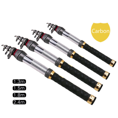 1.3M -2.4M Carp Fishing Rod Feeder Hard FRP Carbon Fiber Portable Telescopic Spinning Rod Fishing Tackle Sea Ocean Rod Pesca ► Photo 1/5