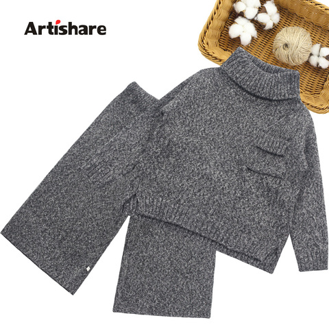 Girls Knitted Clothes Sweater + Pants 2PC Girls Clothing Autumn Winter Clothes For Girls Teenage Children's Clothes ► Photo 1/6