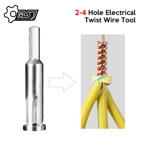 Electrical Twist Wire Tool 2~4 Hole Electrician Universal Automatic Twisting Wire Stripping Doubling Machine Connector ► Photo 1/6
