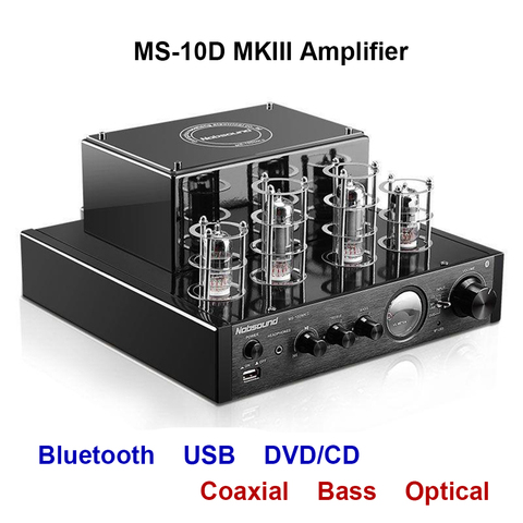 Nobsound MS-10D MKII MS-10D MKIII Amplifier Vacuum Tube Amplifier Support Bluetooth USB optical Coaxial Bass DVD CD input ► Photo 1/6