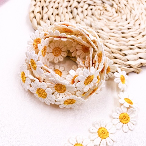 2yard/lot Daisy Lace Trim High Quality Flower Lace Fabric Embroidery Handmade Patchwork Ribbon DIY Apparel Sewing Accessories ► Photo 1/6