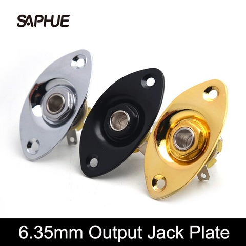 Electric Guitar Pickup Oval 6.35mm Output Jack Plate Jackplate Socket Jack for LP Electric Guitar Accesorios Guitarra ► Photo 1/6