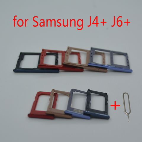 For Samsung Galaxy J6 Plus J6+ J610 J610F J610FN J610G Original Phone Housing SIM Tray Adapter Micro SD Card Tray Holder ► Photo 1/3