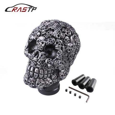 Universal Skull Head Car Gear Shift Knobs Resin /Aluminum Gear Manual Transmission Gear Shift Knob Shifter Lever RS-SFN045 ► Photo 1/6