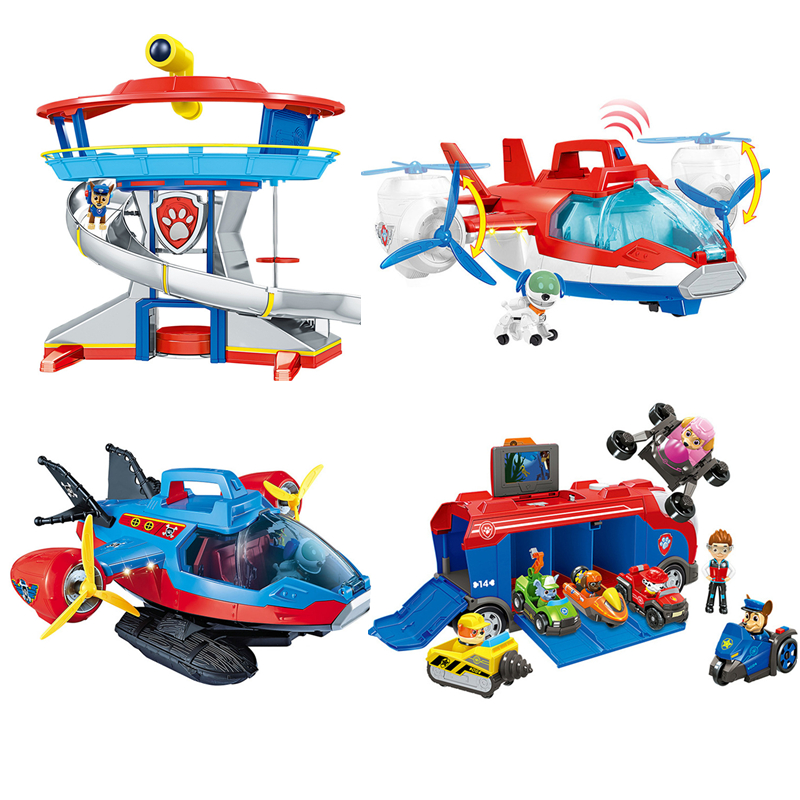 Paw Patrol Toys Aircraft Yacht Action Figure Toy Model Big Sea Plane Toy 