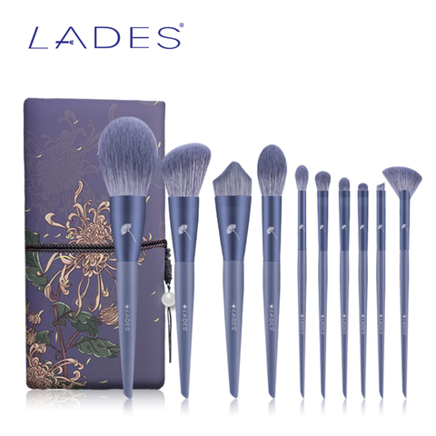 LADES 10PCS Makeup Brushes Sets Powder Sculpting Foundation Eyeshadow Blush Make up Brush Beauty Tool With Pouch ► Photo 1/6