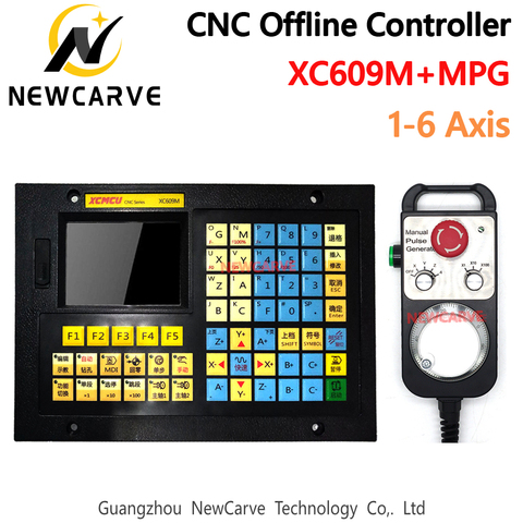 CNC 1Axis ~ 6Axis Linkage Controller XC609M Stand Alone Offline Control With Emergency Stop MPG Pendant Handwheel NEWCARVE ► Photo 1/6