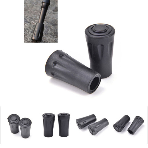 2Pcs/Set Rubber Tip Carbon Fiber Hike Telescope Stick Nordic Walk Camp Alloy Ferrule Crutch Bar Tungsten Trek Pole Basket ► Photo 1/6