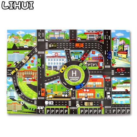 Kids Toys City Parking Lot Roadmap DIY Traffic Road Signs Diecast  Alloy Toy Model Car Climbing Mats Toys for Children Gift Game ► Photo 1/6