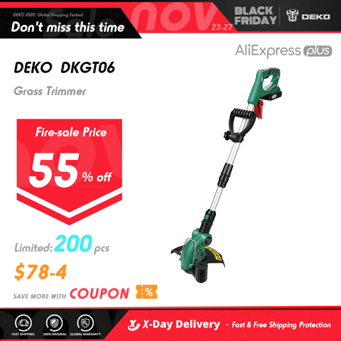 DEKO DKGT06 20V Lithium 1500mAh Cordless Grass String Trimmer with Battery Pack and Blade Pendants ► Photo 1/6