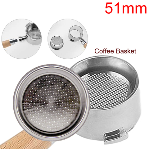 Non Pressurized Filter Cup Coffee Filter Basket 2 Cup 51mm Hot Sale Portafilter ► Photo 1/6