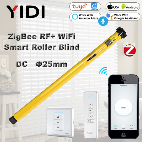 25mm Smart Wifi RF433 ZigBee Tubular Motor DC Roller Blinds Shutter Automatic Curtain Motor for 38mm Tube Tuya Alexa Google Home ► Photo 1/6