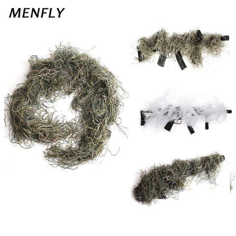 MENFLY Woodland Ghillie Suit Gun Rope Rifle Wrap Cover Camouflage Hunting Accessories Concealment Field CS Tactical Gun Strap ► Photo 1/6