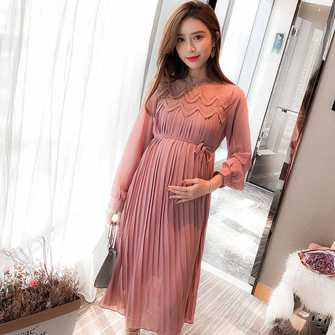 New Fashion Maternity Dresses Spring Autumn Long Pregnancy Dresses For Pregnant Women Dress Casual Maternity Clothes Plus Size ► Photo 1/6