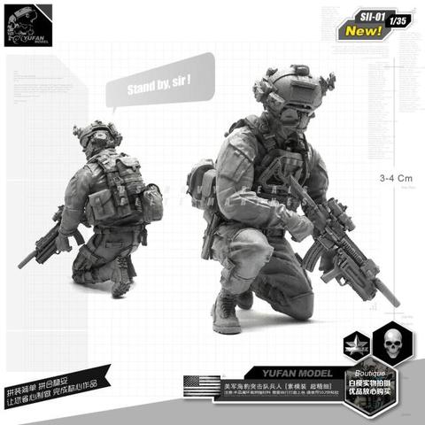 1/35 Resin Figure Kits  Figure Model Us Seals  New Version Resin Soldier self-assembled SII-01 ► Photo 1/3