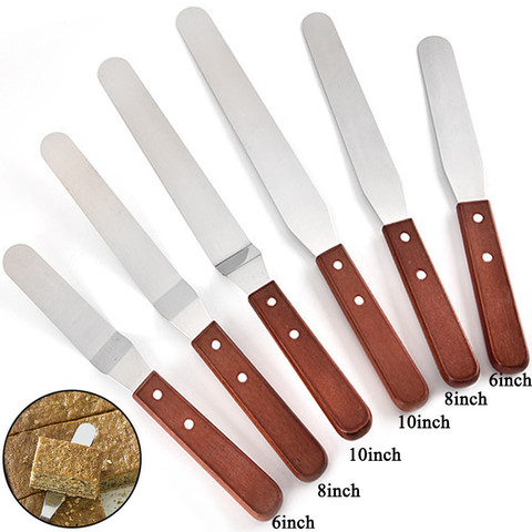 6/8/10 inch Stainless Steel Cake Spatula Butter Cream Icing Frosting Knife  Smoother Kitchen Pastry