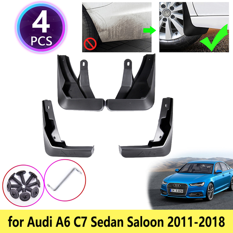 for Audi A6 C7 Sedan Saloon Avant 2011~2022 Mudguards Mudflaps Fender Guards Splash Mud Flaps Accessories 2012 2013 2015 2016 ► Photo 1/6