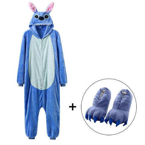 Zipper Onesie Kigurumis Women Girl Unisex Animal Pajama Winter Warm Sleep Suit Couple Overall Soft Flannel Cute ► Photo 1/6