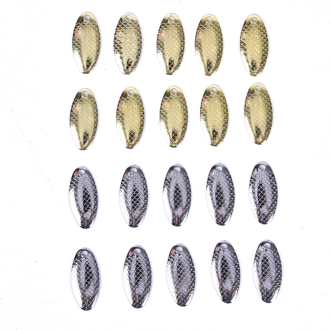 10Pcs Spinner Spoon Fishing Lure Gold Silver Rotating Hard Baits Accessories For Trout Pike Peche Feather Treble Hook Tackle ► Photo 1/6