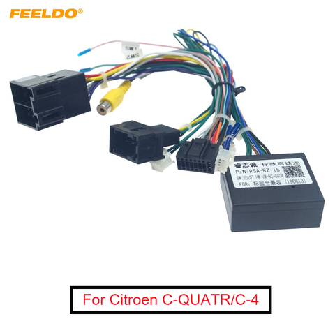 FEELDO 1PC 16-pin Car Android Stereo Wiring Harness For Citroen C-QUATR/C-4 Low Trim Level (10~18) Low Trim With CANbus #AM6225 ► Photo 1/6