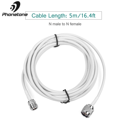 5M Cable RG58 Coaxial Cable N-Male to N-Female Coaxial Cable For Mobile Signal Booster Repeater to Outdoor Antenna Use ► Photo 1/6