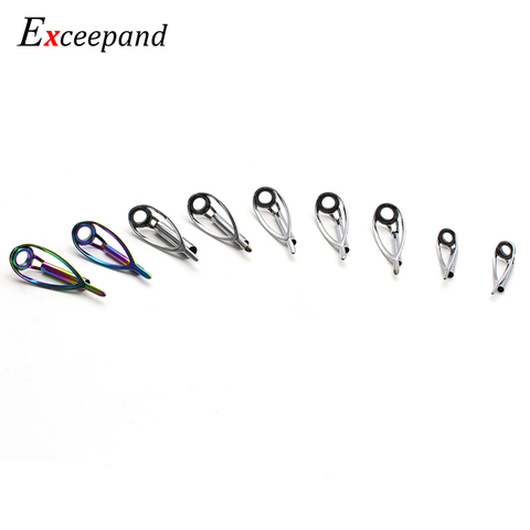 Exceepand Sliver Free of Tangle Top Tip Guide for Spinning  Casting Fishing Rod Building Repair Raibow  Eye Line Ring ► Photo 1/6