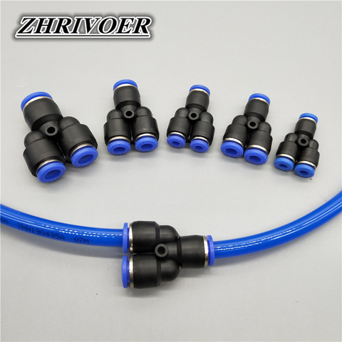 3 Way Port Y Shape Air Pneumatic 12mm 8mm 10mm 6mm 4mm OD Hose Tube Push in Gas Plastic Pipe Fitting Connectors Quick Fittings ► Photo 1/6