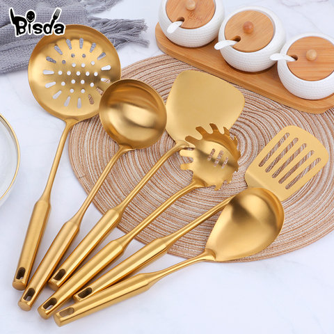 Stainless Steel Kitchen Utensils Set Gold