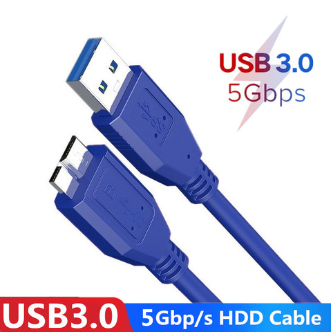 Micro B USB 3.0 Cable 5Gbps External Hard Drive Disk HDD Cable for Samsung S5 Note3 Toshiba WD Seagate HDD Data Wire Cables ► Photo 1/6