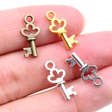 17x7mm 50pcs Antique Bronze Gold Silver Plated Key Handmade Charms Pendant DIY for Bracelet Necklace Jewelry Making ► Photo 1/6