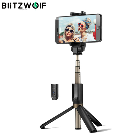 BlitzWolf BW-BS3 3 in 1 Wireless bluetooth Selfie Stick Tripod Mini Extendable Monopod Universal For iPhone For Samsung Stable ► Photo 1/6