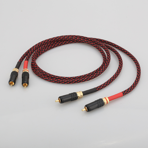 A54 Pair HI-End Pure copper RCA To RCA Audio Cable 2RCA Interconnect cable OFC cable ► Photo 1/6