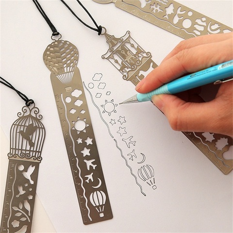 4 pcs/lot Cute Kawaii Creative Horse Birdcage Hollow Metal Bookmark Ruler For Kids Student Gift School Supplies Free Shipping ► Photo 1/6