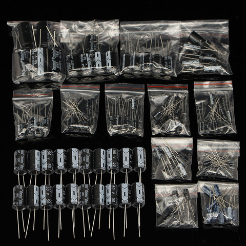 120pcs 50V 15 Values 1uF - 2200uF Aluminum Electrolytic Capacitor Assortment Kit Set Fixed Capacitors Electrical Supplies ► Photo 1/5