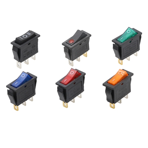 1pcs KCD3 Self-locking Rocker Switch ON-OFF 2 Position 3 Pin Electrical equipment With Light Power Switch 16A 250VAC/ 20A 125VAC ► Photo 1/6