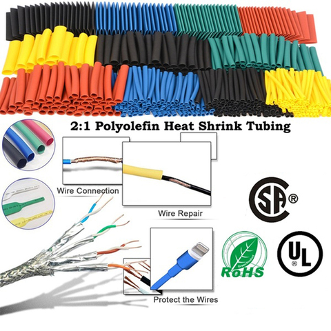 164pcs Thermoresistant tube Heat Shrink wrapping kit, termoretractil Shrinking Tubing Assorted Wire Cable Insulation Sleeving ► Photo 1/6